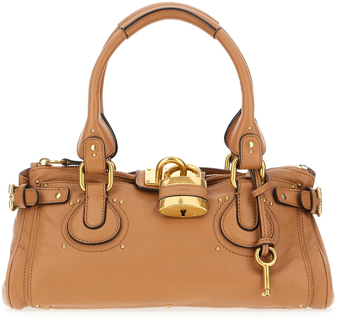 Chloé Chloe Beige leather Paddington shoulder bag Bruin