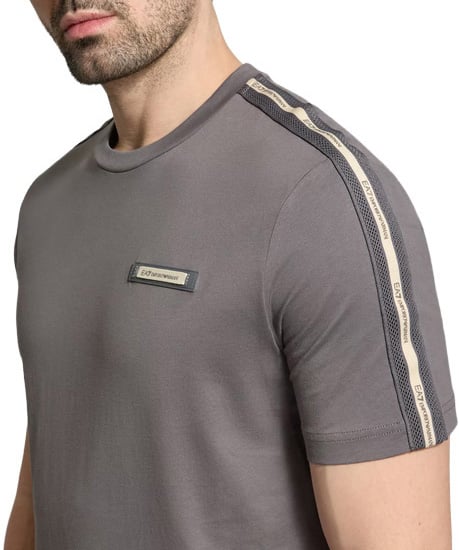 EA7 Logo Tape T-shirt Smoked Pearl Grijs
