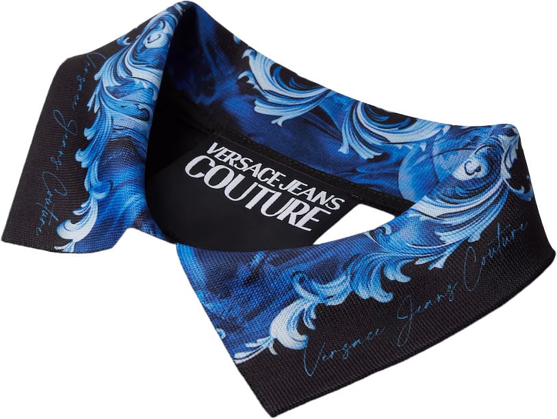 Versace Jeans Couture Cotton Pique Polo Black Zwart
