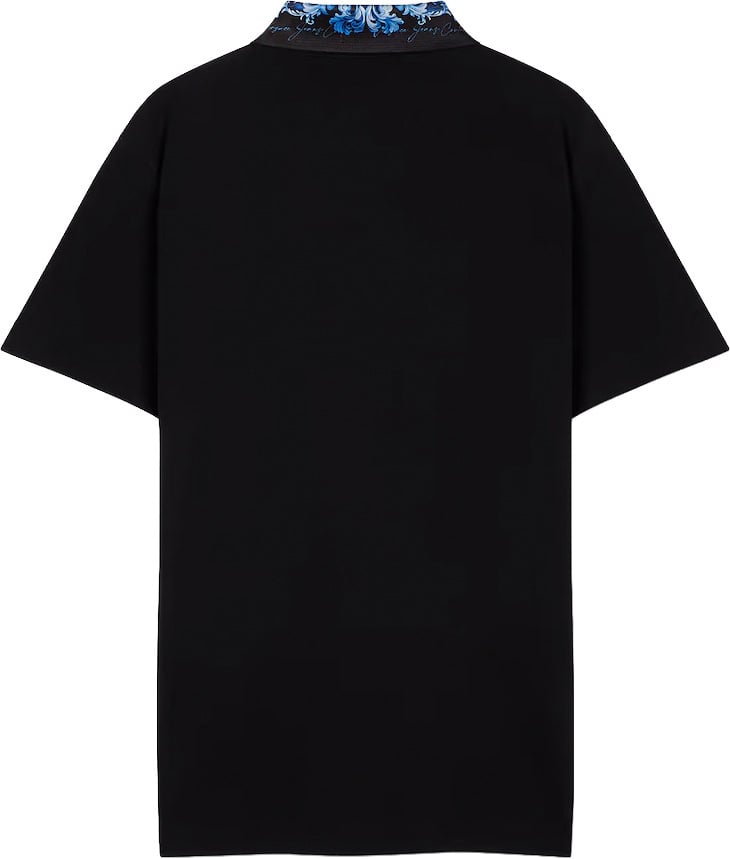 Versace Jeans Couture Cotton Pique Polo Black Zwart