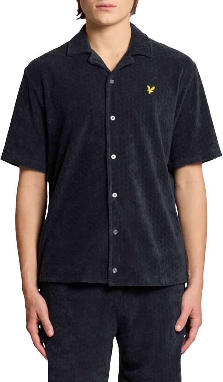 Lyle & Scott Lyle&scott Honeycomb Korte Mouw Overhemden Donkerblauw Sw2407v Blauw