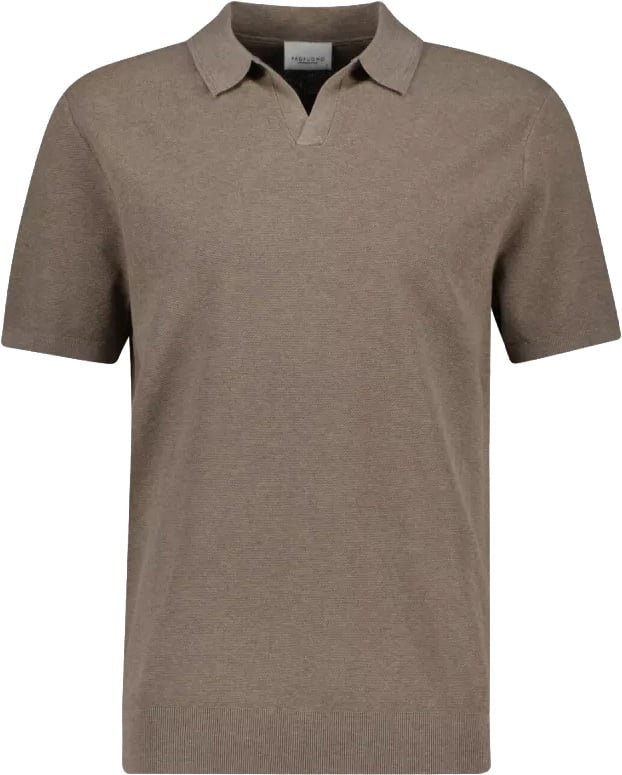 Profuomo polo open collar ss m brown Bruin