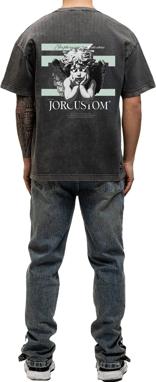 JORCUSTOM AngelTwo Loose Fit T-Shirt AcidGrey Grijs