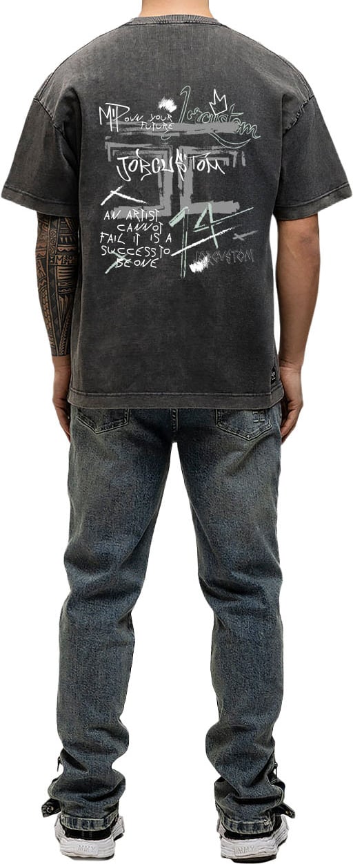 JORCUSTOM Artist Loose Fit T-Shirt AcidGrey Grijs