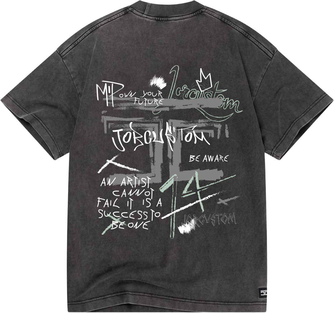 JORCUSTOM Artist Loose Fit T-Shirt AcidGrey Grijs