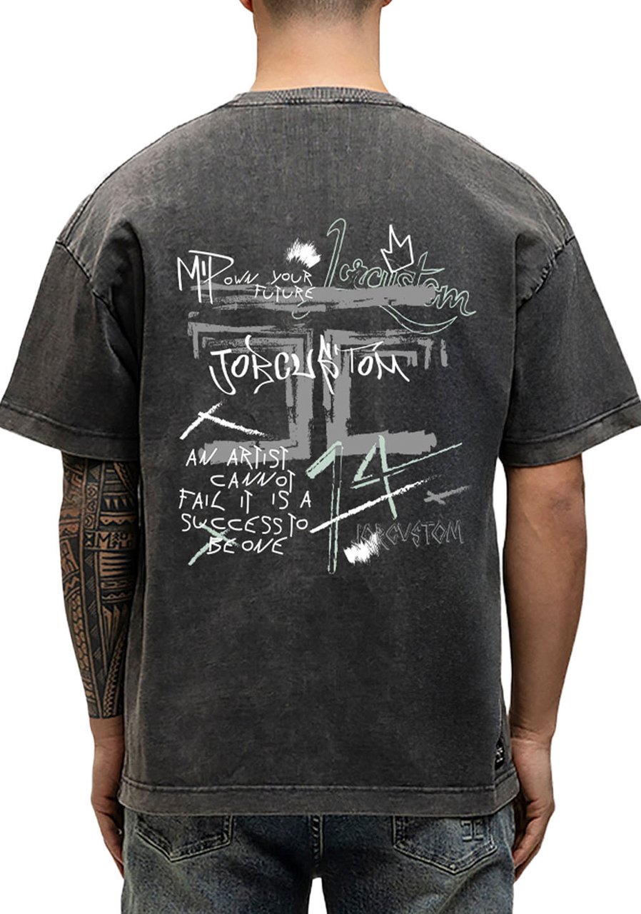 JORCUSTOM Artist Loose Fit T-Shirt AcidGrey Grijs