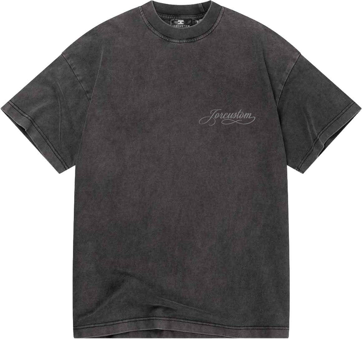 JORCUSTOM Handscri Loose Fit T-Shirt AcidGrey Grijs