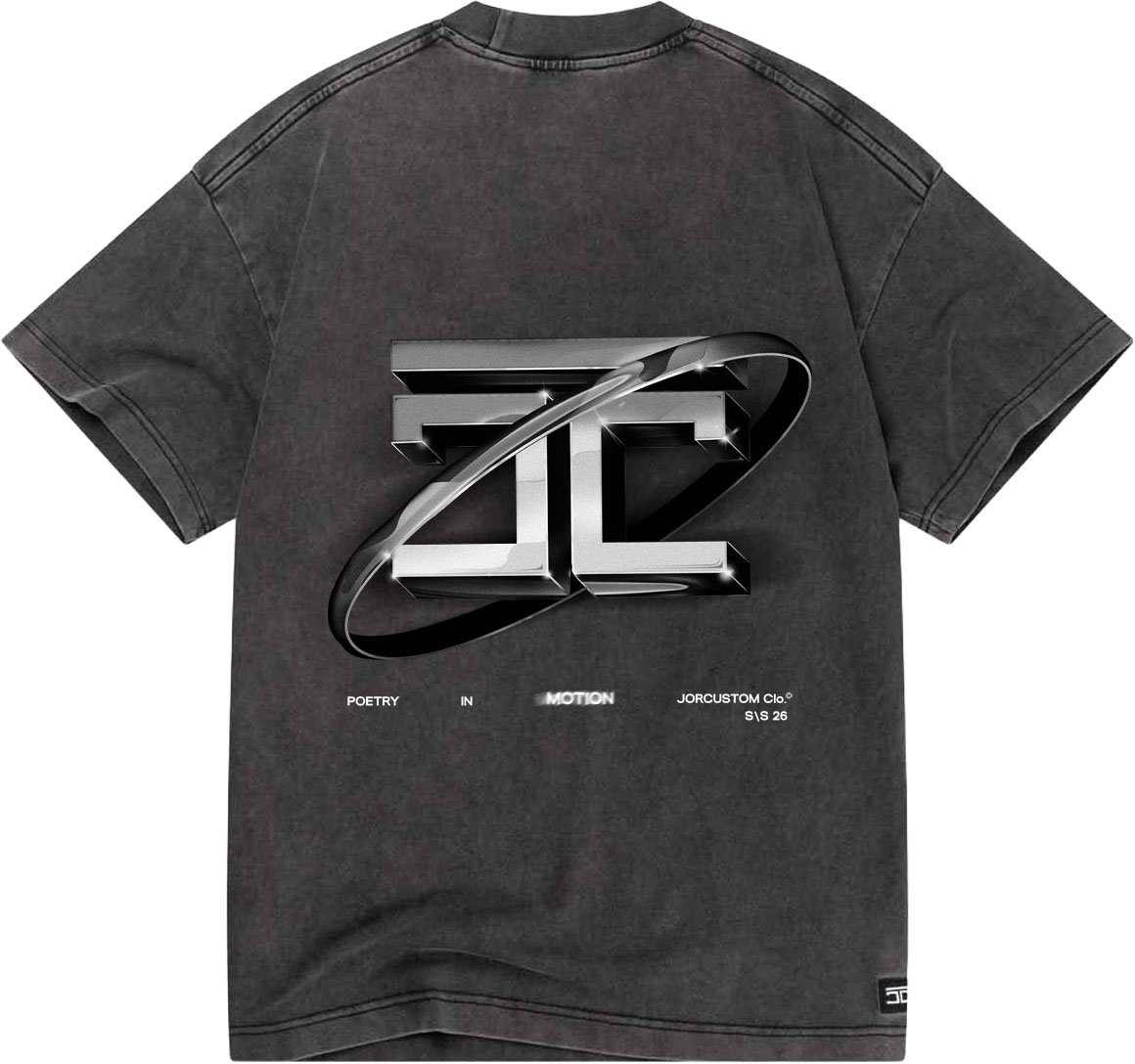 JORCUSTOM PoetryIn Loose Fit T-Shirt AcidGrey Grijs