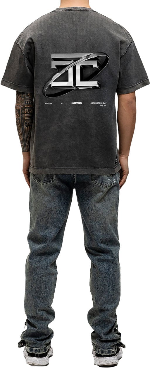JORCUSTOM PoetryIn Loose Fit T-Shirt AcidGrey Grijs