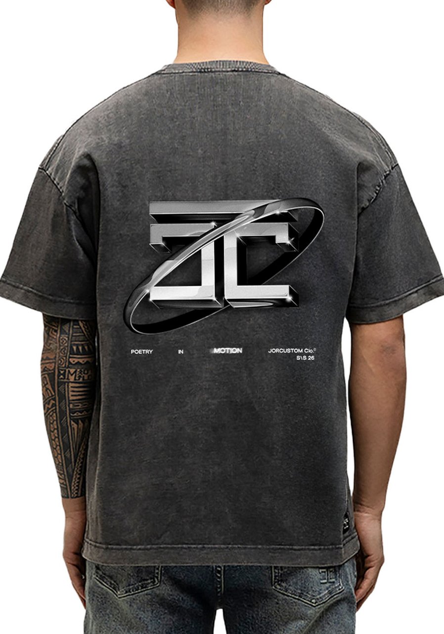 JORCUSTOM PoetryIn Loose Fit T-Shirt AcidGrey Grijs
