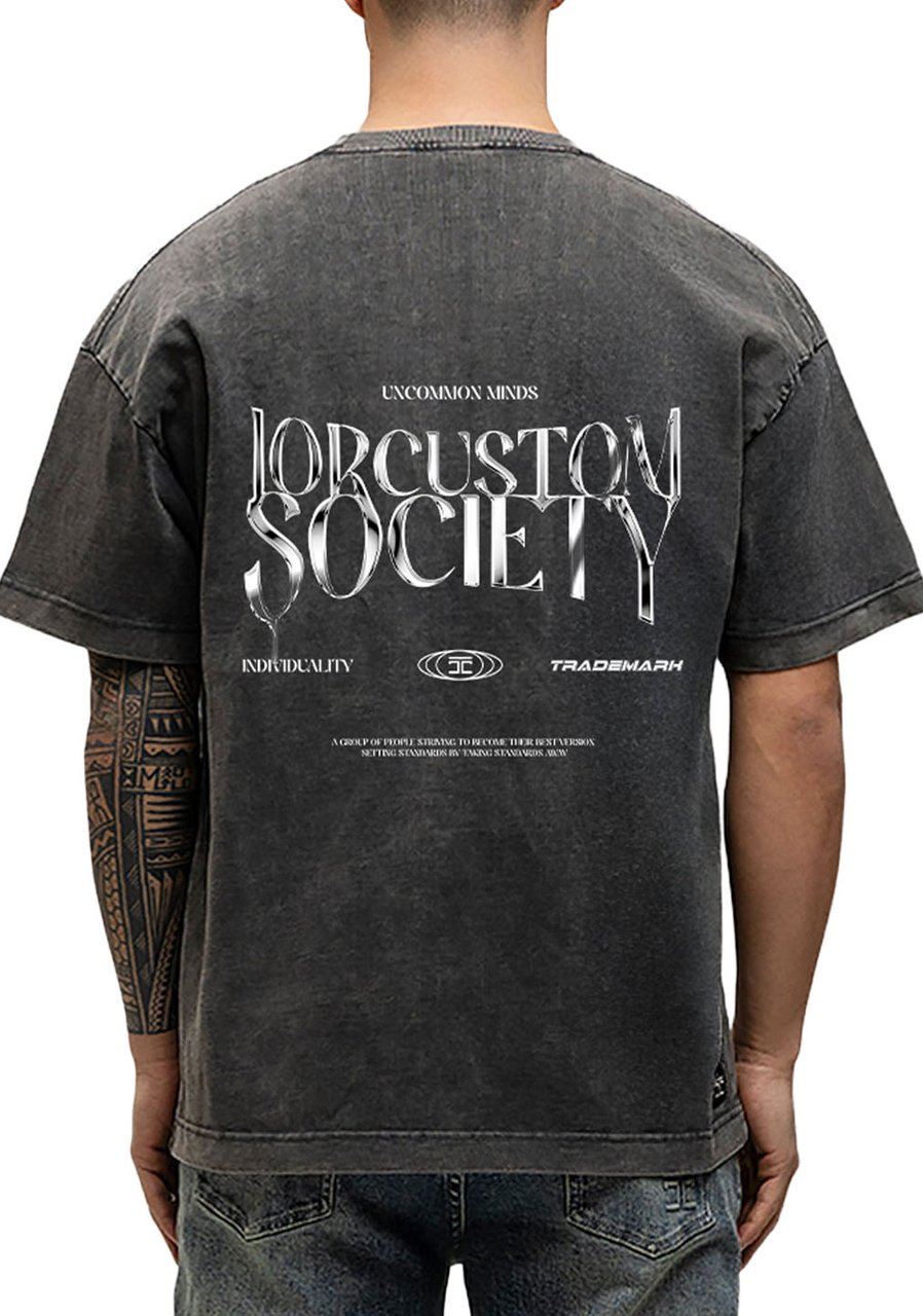 JORCUSTOM Uncommon Loose Fit T-Shirt AcidGrey Grijs