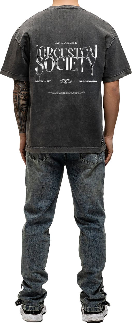 JORCUSTOM Uncommon Loose Fit T-Shirt AcidGrey Grijs