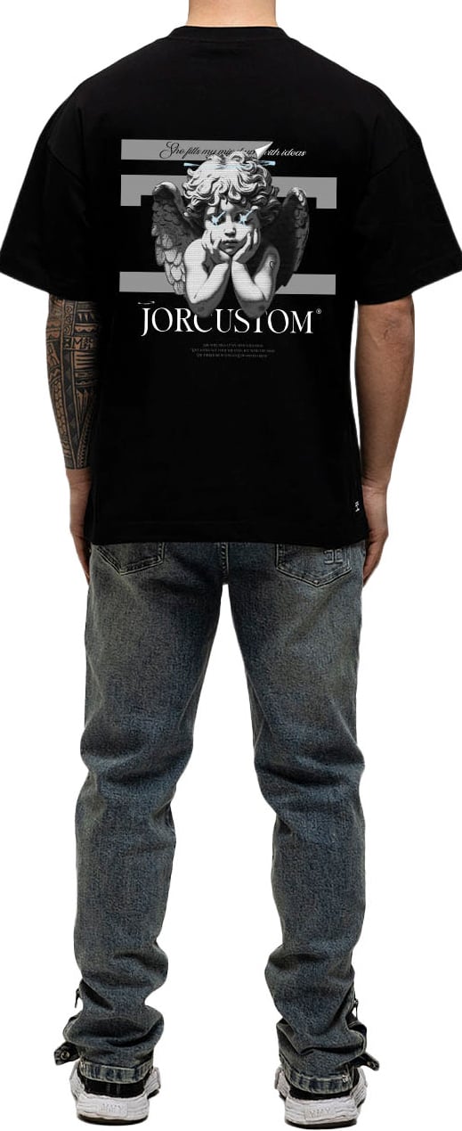 JORCUSTOM AngelTwo Loose Fit T-Shirt Black Zwart