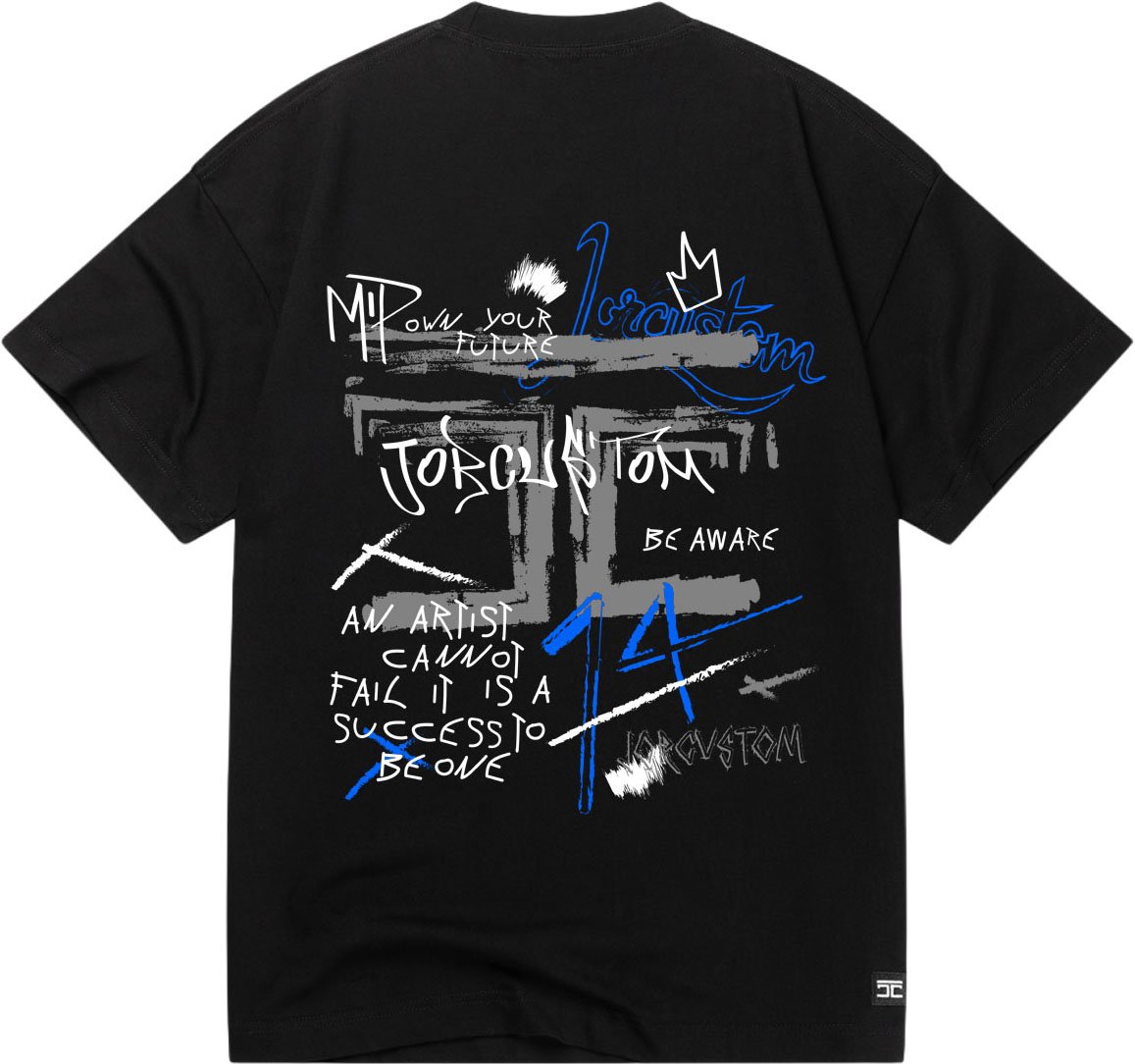 JORCUSTOM Artist Loose Fit T-Shirt Black Zwart