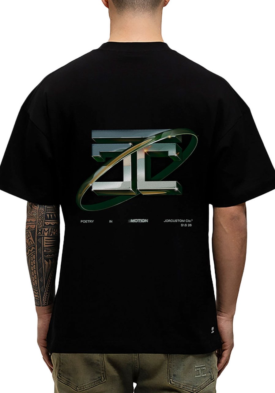 JORCUSTOM PoetryIn Loose Fit T-Shirt Black Zwart