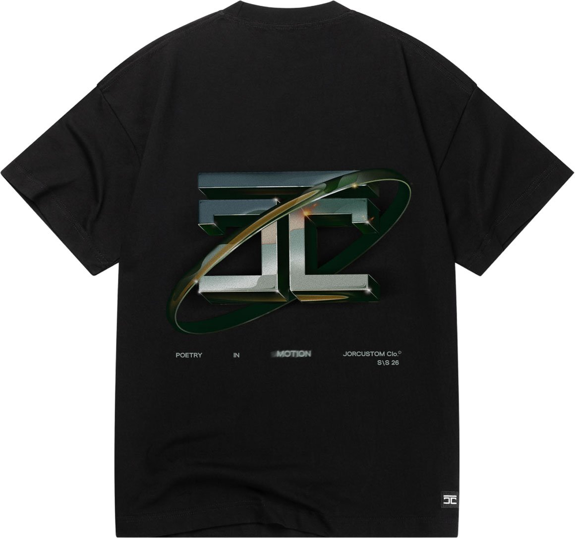 JORCUSTOM PoetryIn Loose Fit T-Shirt Black Zwart