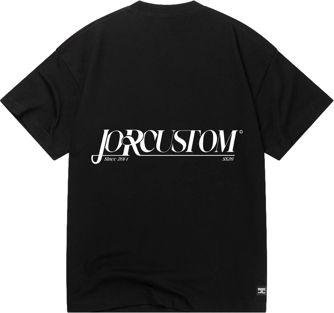 JORCUSTOM Script Loose Fit T-Shirt Black Zwart