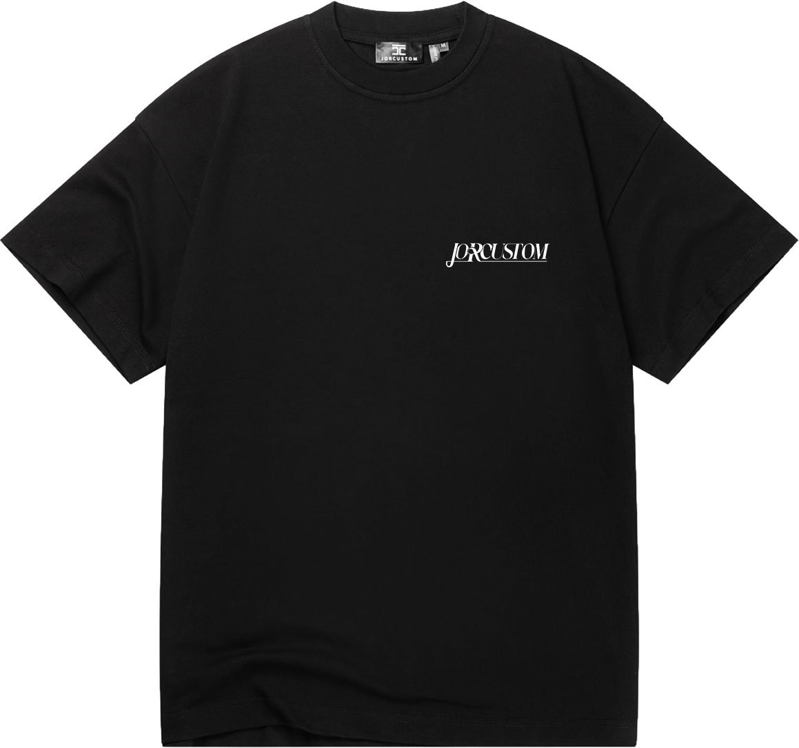 JORCUSTOM Script Loose Fit T-Shirt Black Zwart