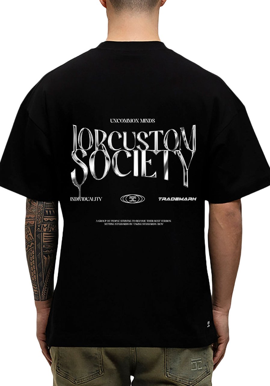 JORCUSTOM Uncommon Loose Fit T-Shirt Black Zwart