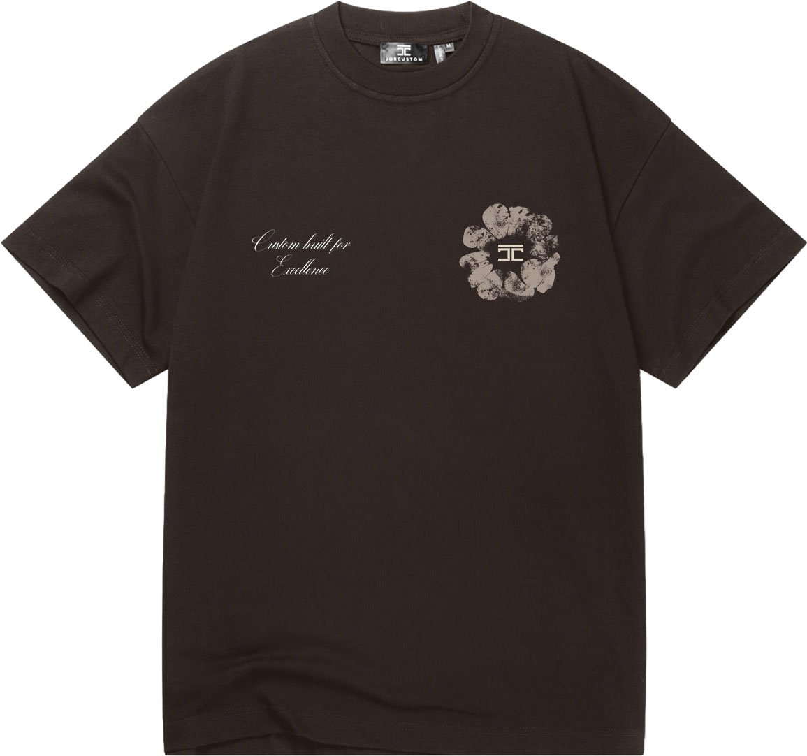 JORCUSTOM Flowers Loose Fit T-Shirt Brown Bruin