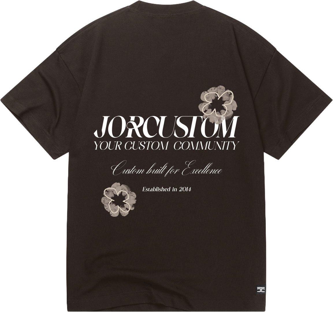 JORCUSTOM Flowers Loose Fit T-Shirt Brown Bruin