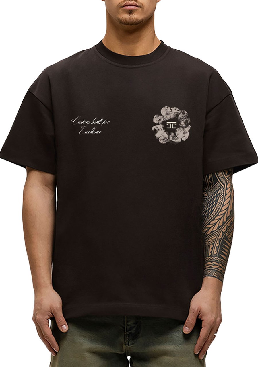 JORCUSTOM Flowers Loose Fit T-Shirt Brown Bruin