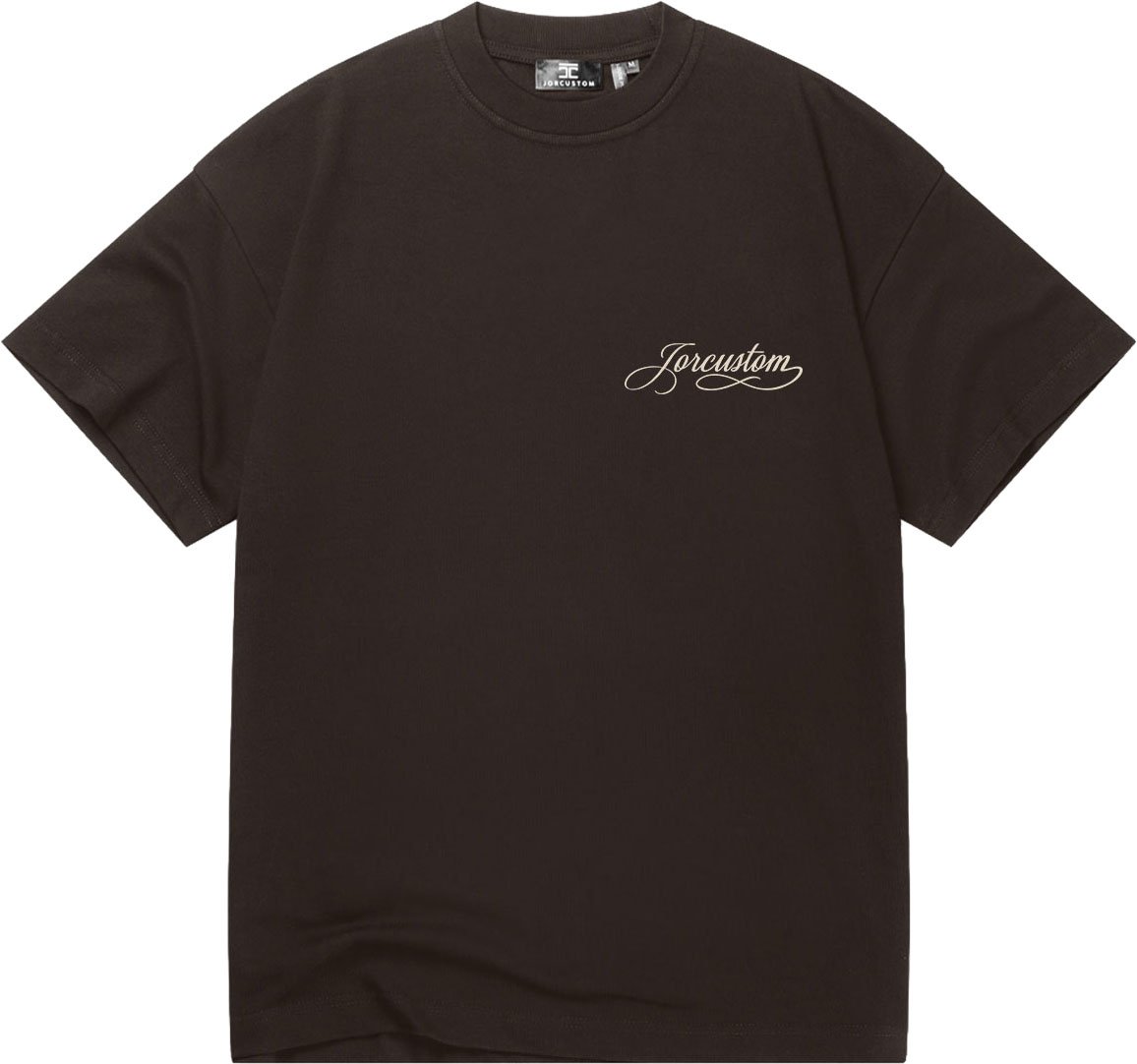 JORCUSTOM Handscri Loose Fit T-Shirt Brown Bruin
