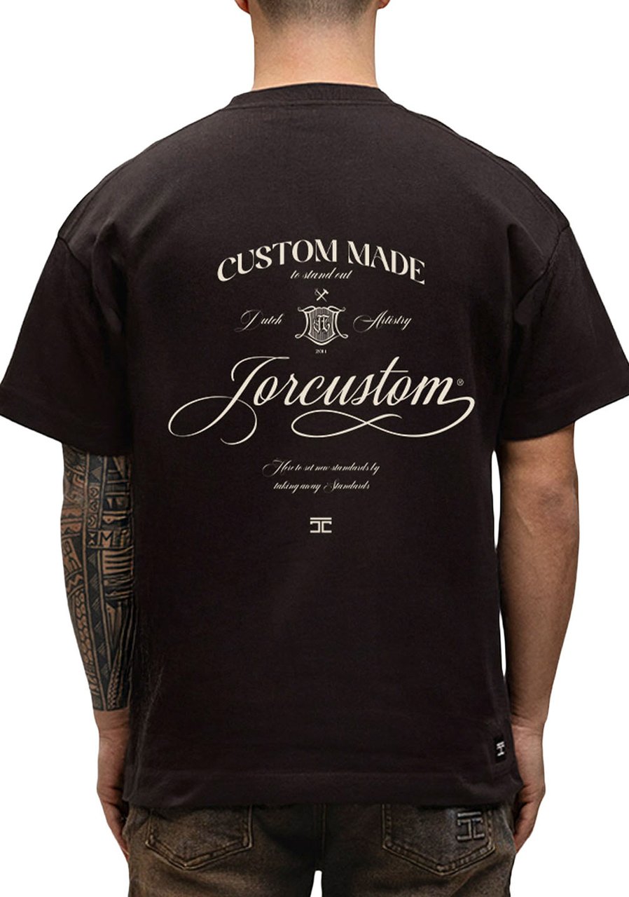 JORCUSTOM Handscri Loose Fit T-Shirt Brown Bruin