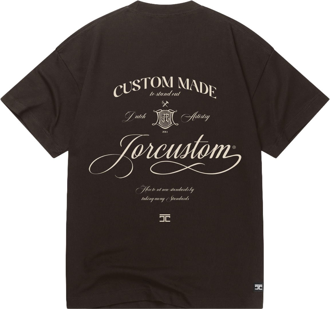 JORCUSTOM Handscri Loose Fit T-Shirt Brown Bruin