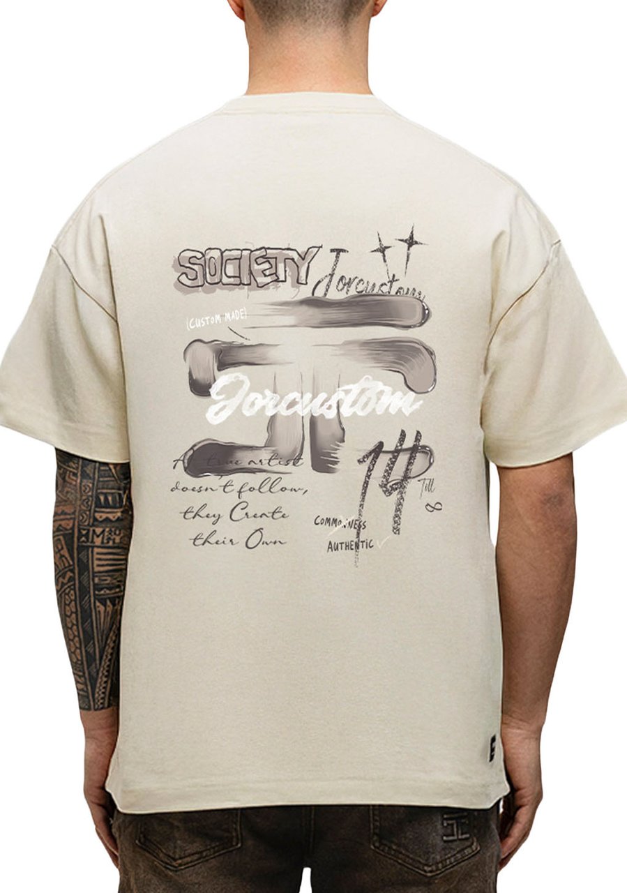 JORCUSTOM ArtistTwo Loose Fit T-Shirt Creme Beige