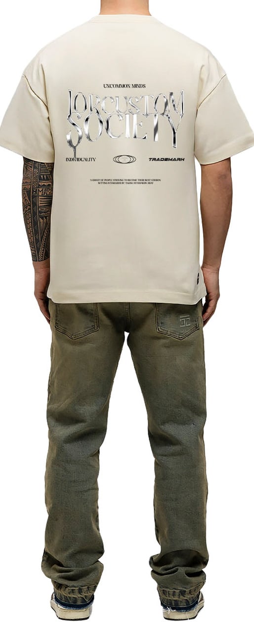 JORCUSTOM Uncommon Loose Fit T-Shirt Creme Beige