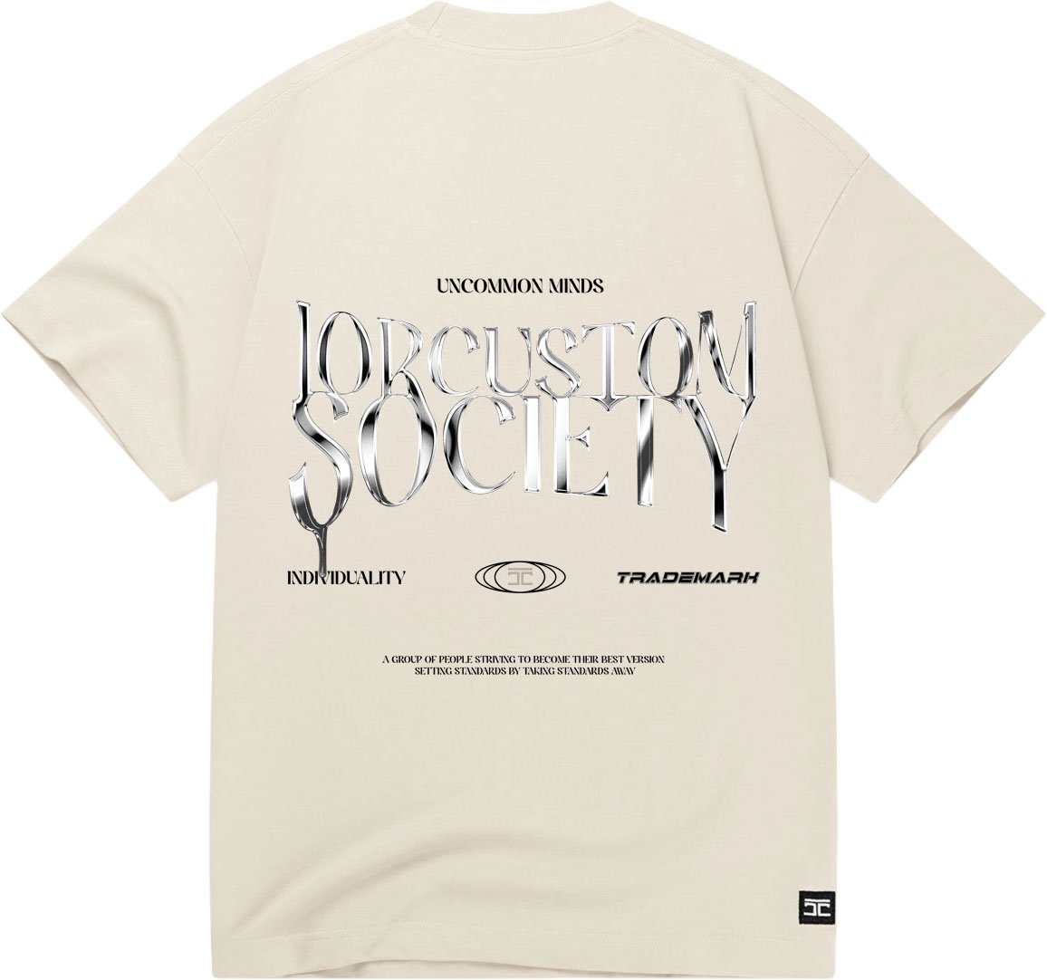 JORCUSTOM Uncommon Loose Fit T-Shirt Creme Beige