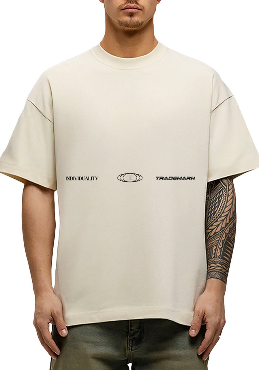JORCUSTOM Uncommon Loose Fit T-Shirt Creme Beige