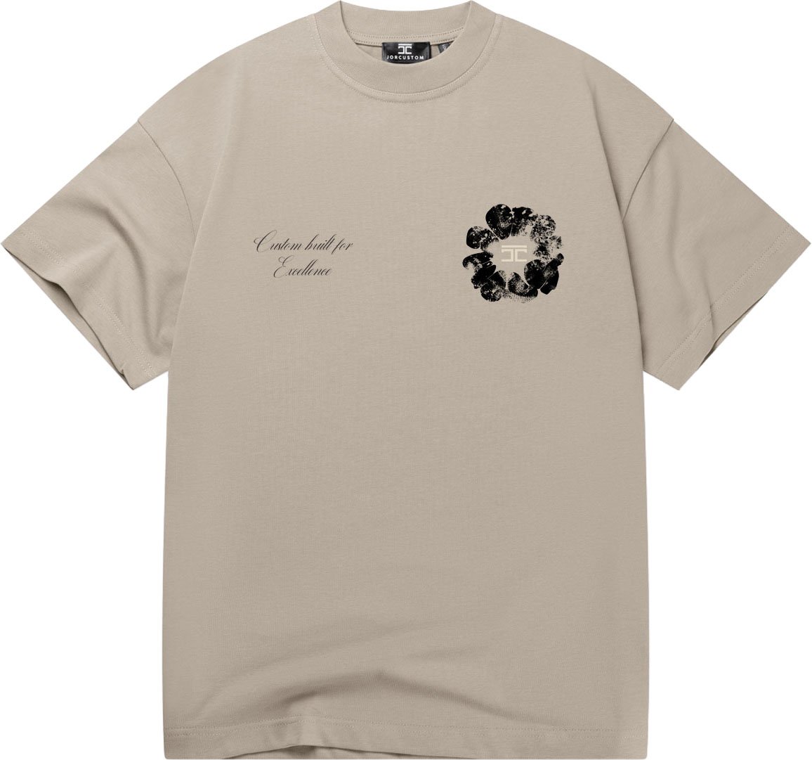JORCUSTOM Flowers Loose Fit T-Shirt Taupe Taupe