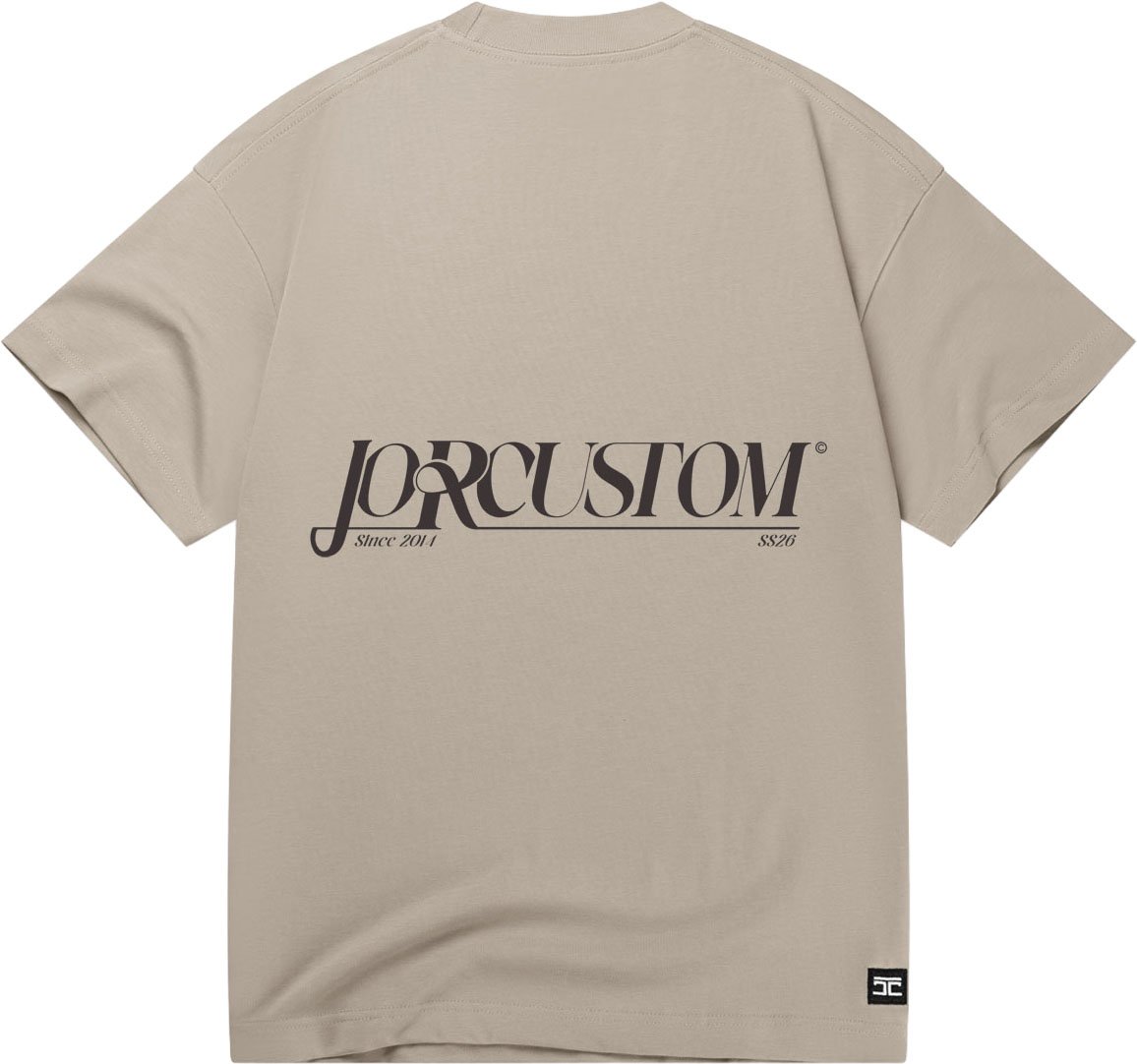 JORCUSTOM Script Loose Fit T-Shirt Taupe Taupe
