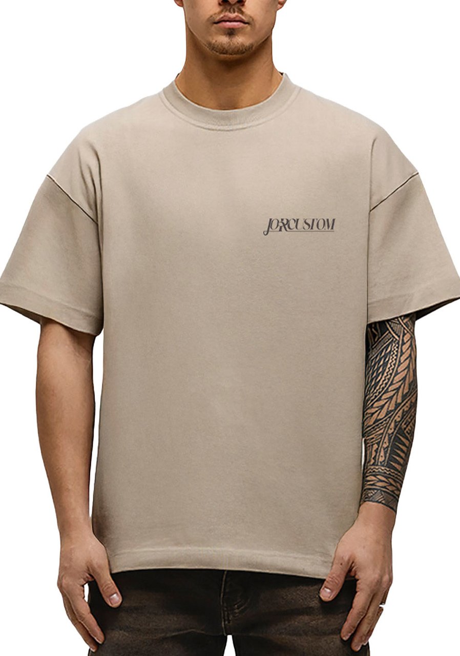 JORCUSTOM Script Loose Fit T-Shirt Taupe Taupe