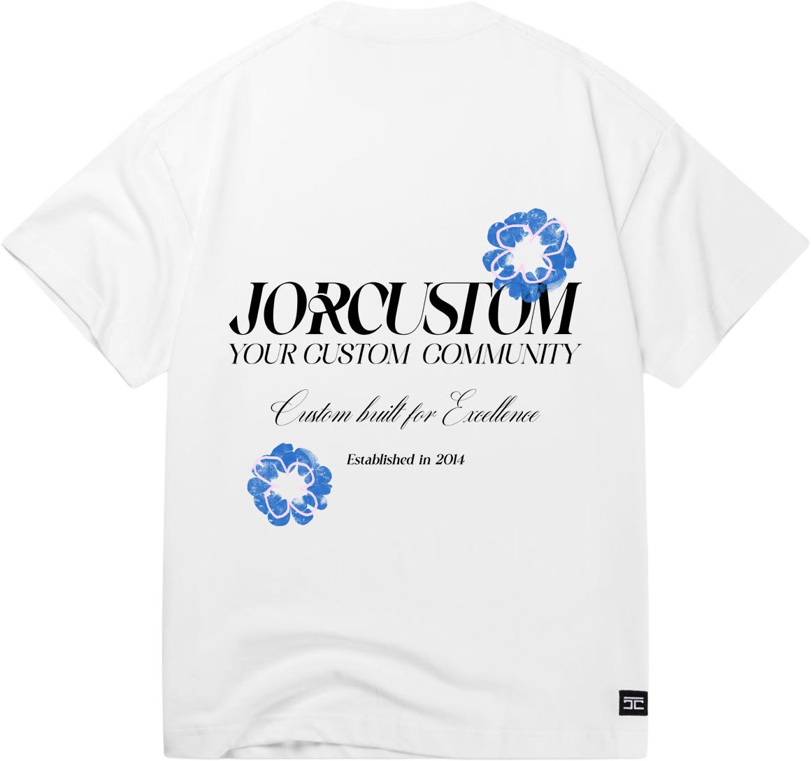 JORCUSTOM Flowers Loose Fit T-Shirt White Wit