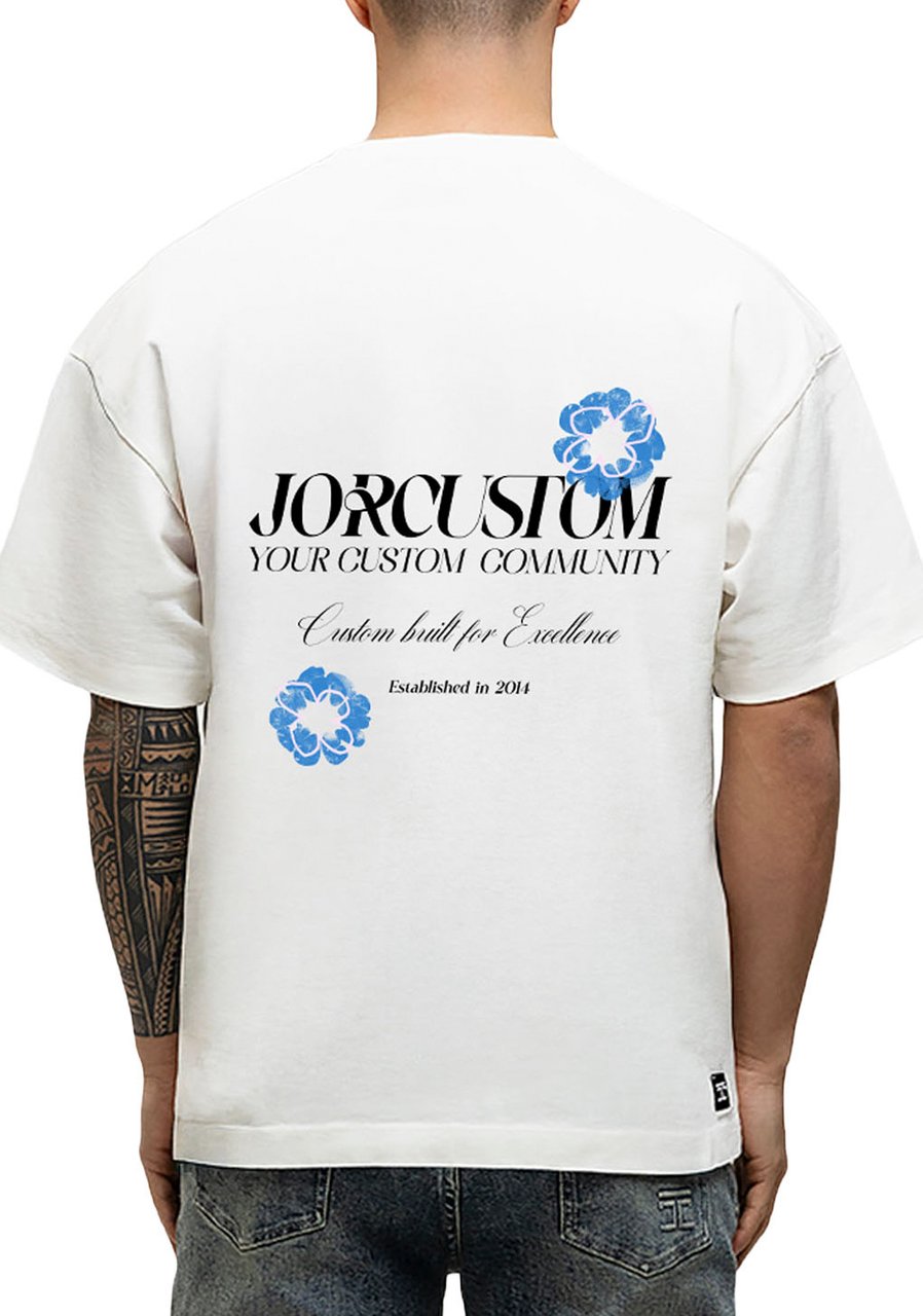 JORCUSTOM Flowers Loose Fit T-Shirt White Wit