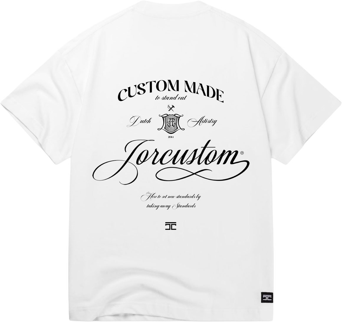 JORCUSTOM Handscri Loose Fit T-Shirt White Wit