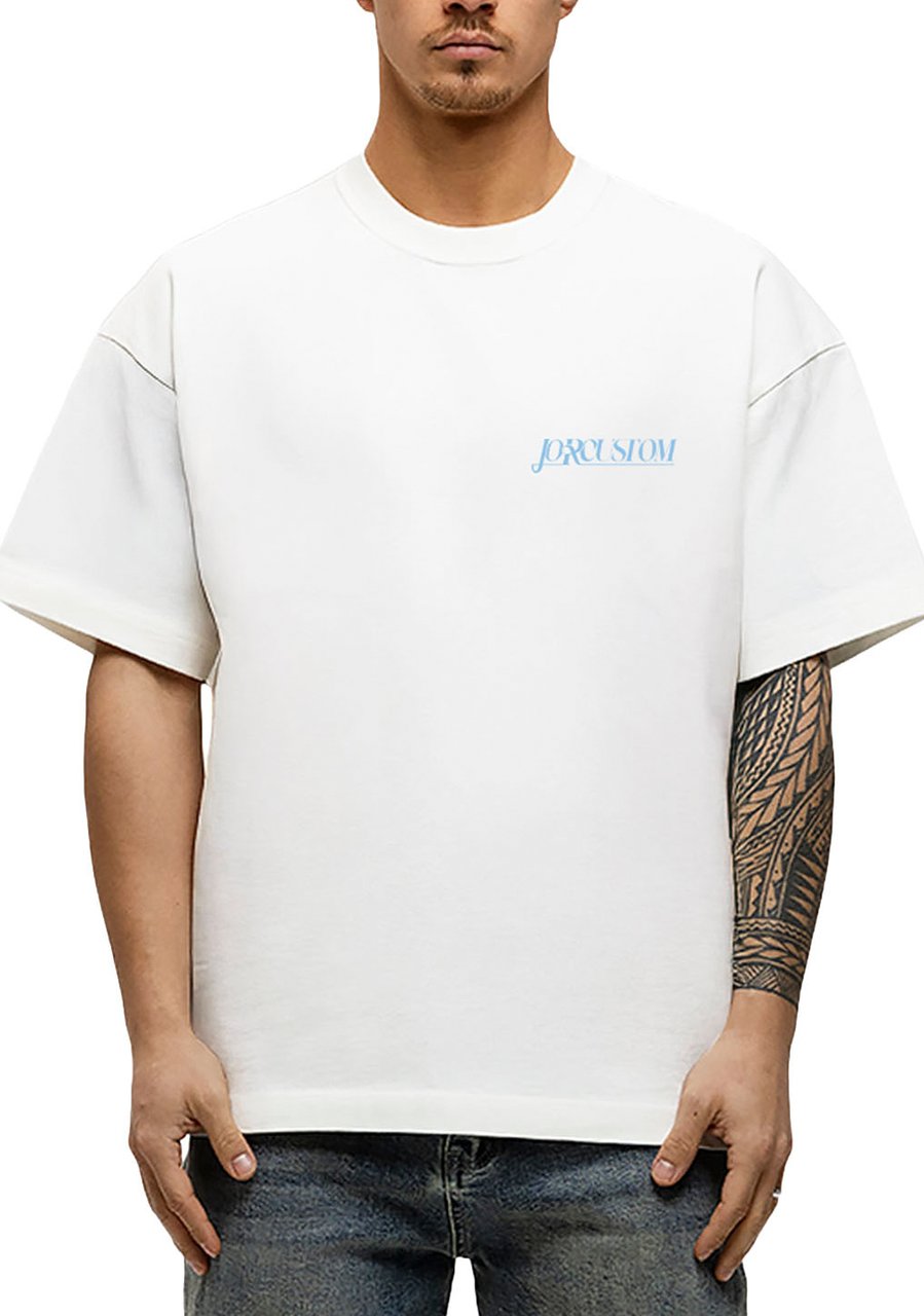 JORCUSTOM Script Loose Fit T-Shirt White Wit
