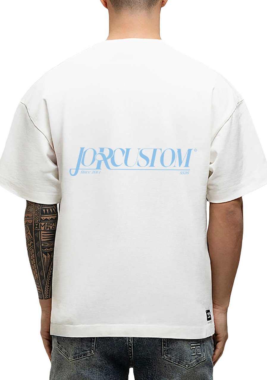 JORCUSTOM Script Loose Fit T-Shirt White Wit