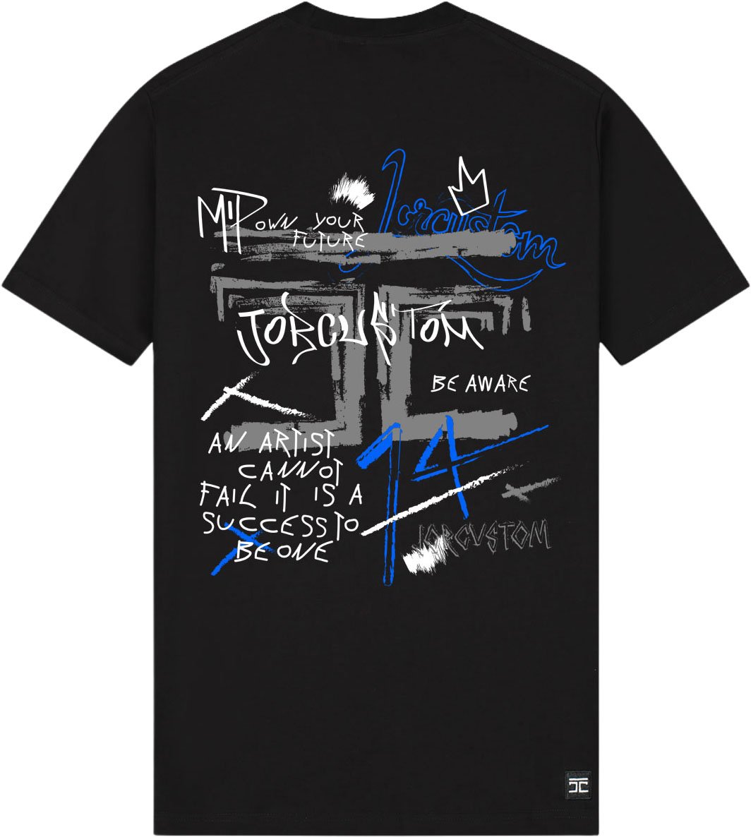 JORCUSTOM Artist Slim Fit T-Shirt Black Zwart
