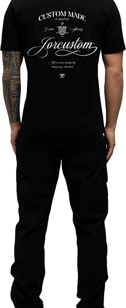 JORCUSTOM Handscri Slim Fit T-Shirt Black Zwart