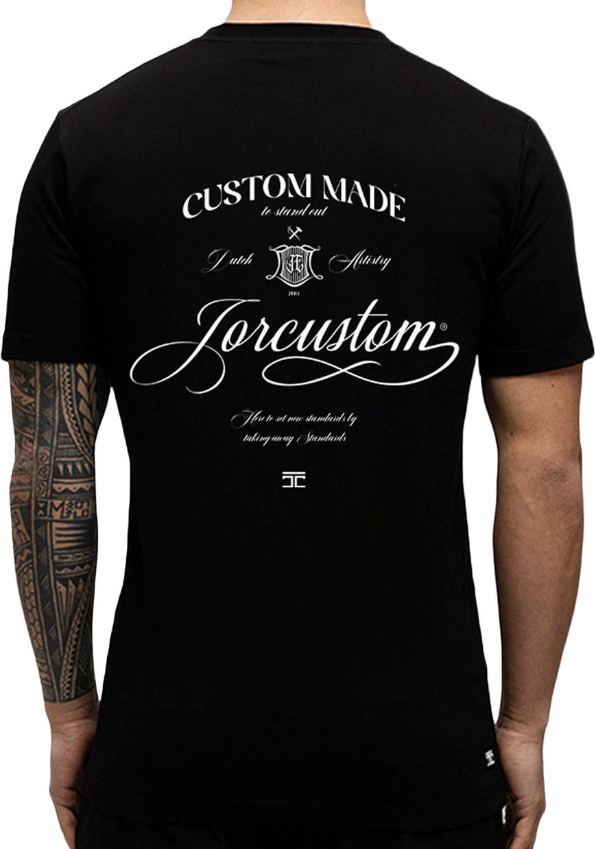 JORCUSTOM Handscri Slim Fit T-Shirt Black Zwart