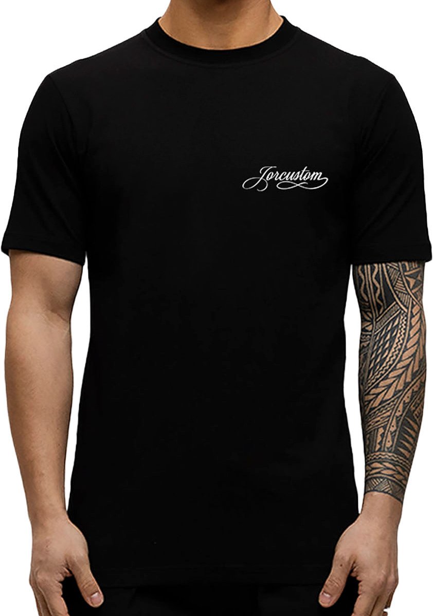 JORCUSTOM Handscri Slim Fit T-Shirt Black Zwart