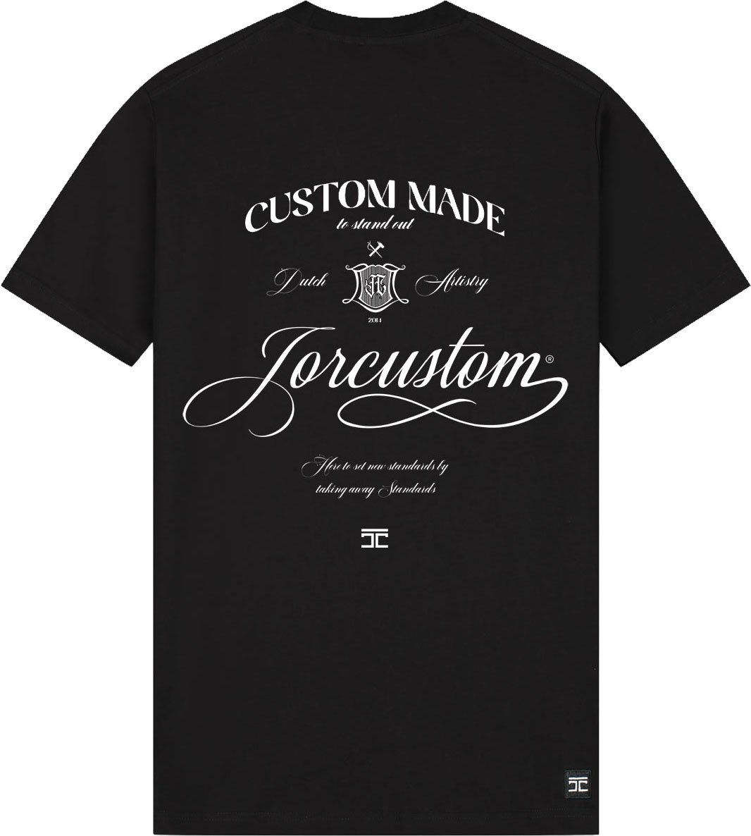 JORCUSTOM Handscri Slim Fit T-Shirt Black Zwart