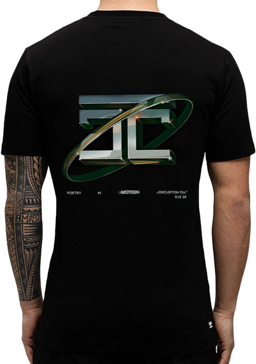 JORCUSTOM PoetryIn Slim Fit T-Shirt Black Zwart