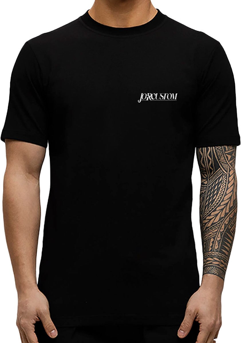 JORCUSTOM Script Slim Fit T-Shirt Black Zwart