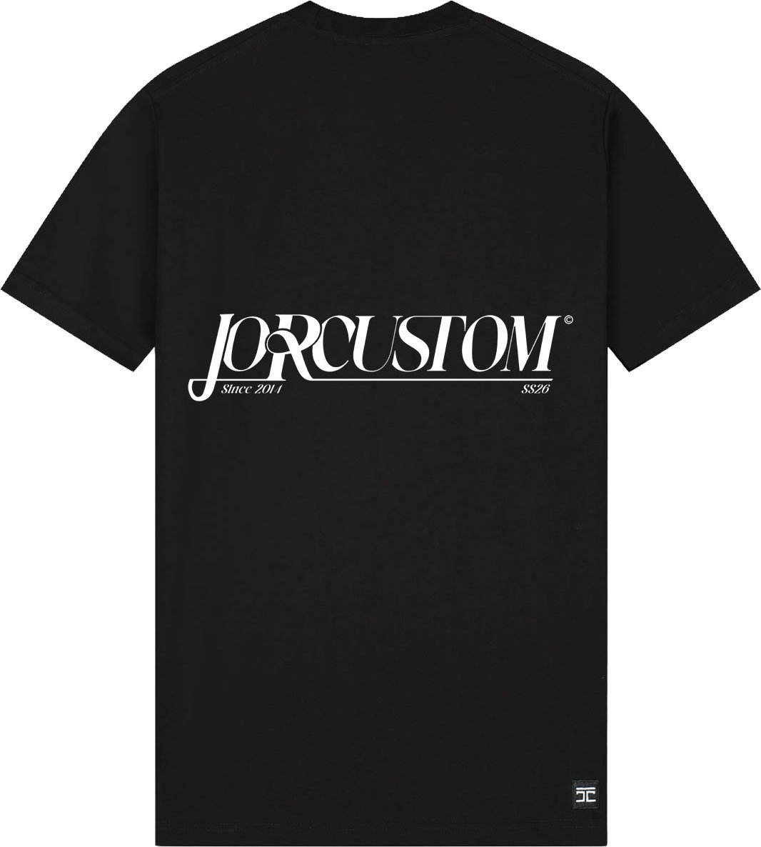 JORCUSTOM Script Slim Fit T-Shirt Black Zwart