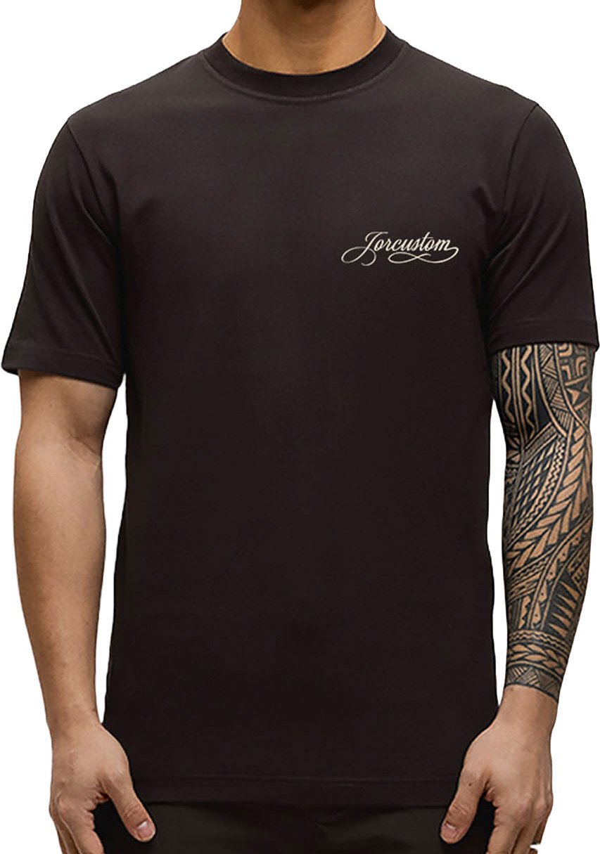 JORCUSTOM Handscri Slim Fit T-Shirt Brown Bruin
